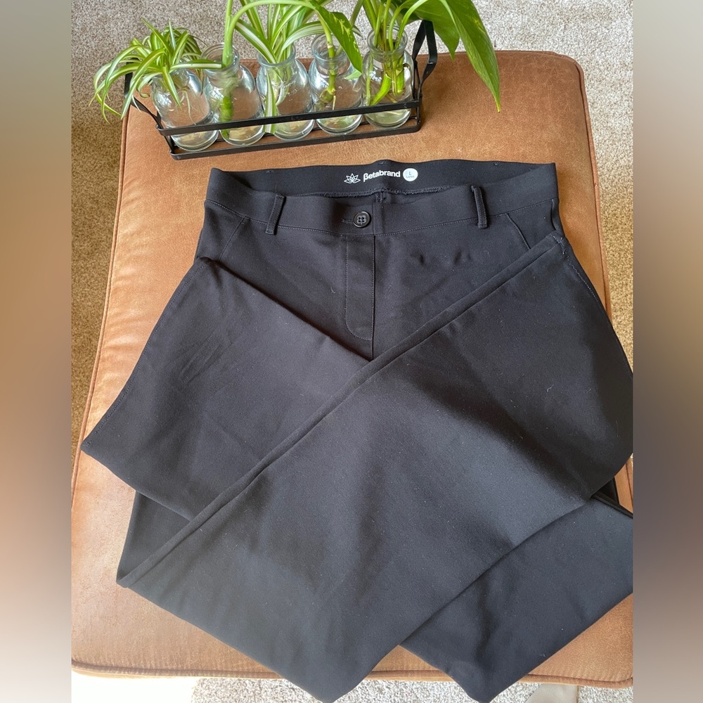 NWOT BetaBrand Yoga Wide Leg Classic Black Pants Sz Large Long